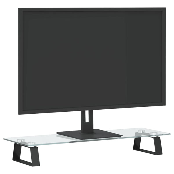 Näyttöteline musta 60x20x8 cm karkaistu lasi ja metalli