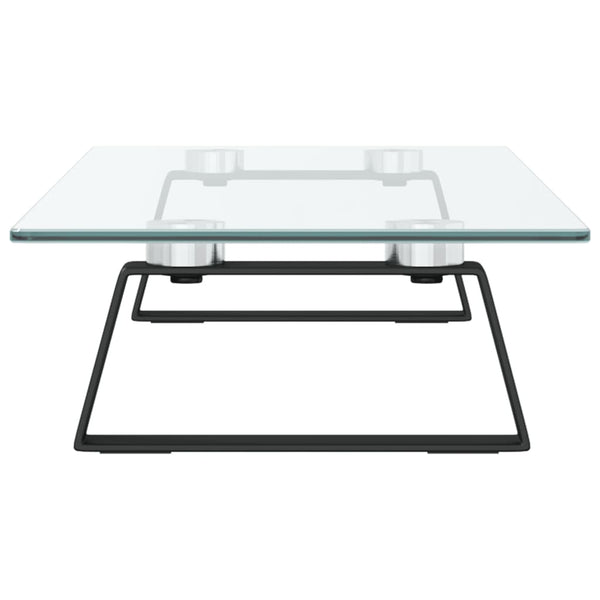 Näyttöteline musta 60x20x8 cm karkaistu lasi ja metalli