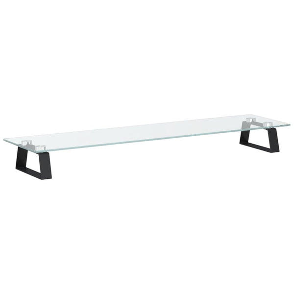 Näyttöteline musta 80x20x8 cm karkaistu lasi ja metalli