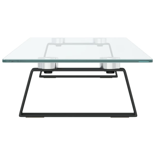 Näyttöteline musta 80x20x8 cm karkaistu lasi ja metalli