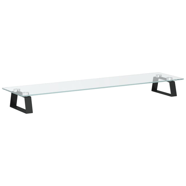 Näyttöteline musta 80x20x8 cm karkaistu lasi ja metalli