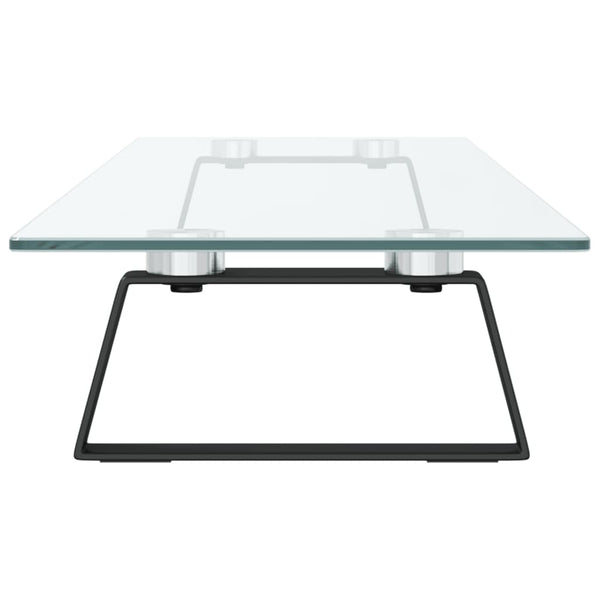Näyttöteline musta 100x20x8 cm karkaistu lasi ja metalli