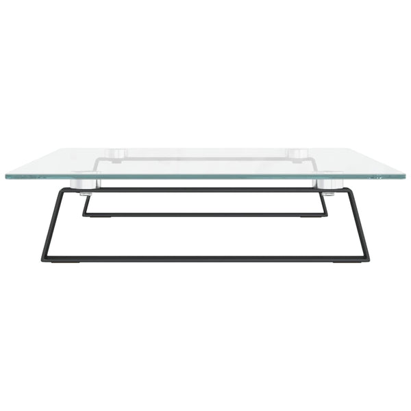 Näyttöteline musta 60x35x8 cm karkaistu lasi ja metalli