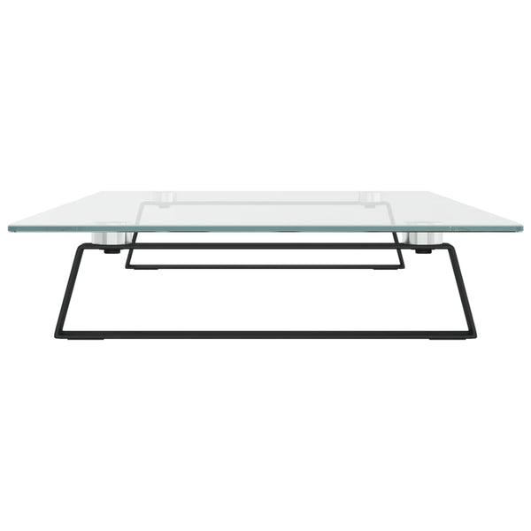 Näyttöteline musta 80x35x8 cm karkaistu lasi ja metalli