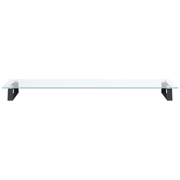 Näyttöteline musta 100x35x8 cm karkaistu lasi ja metalli