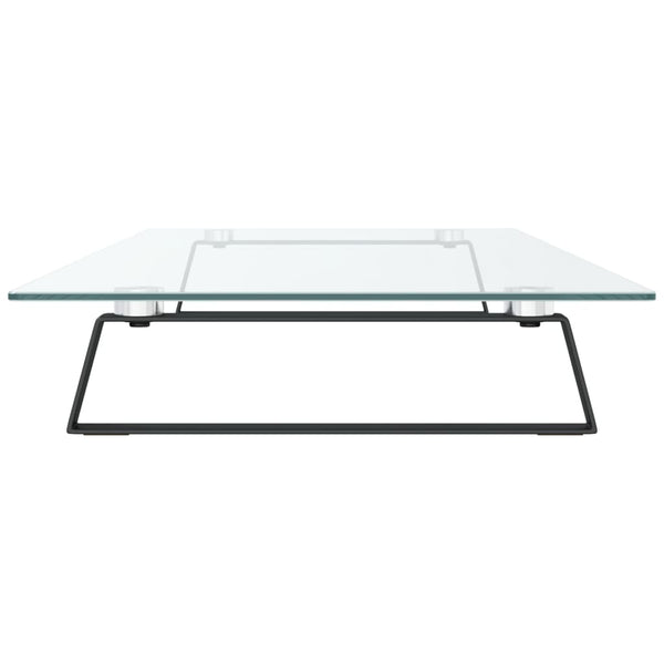 Näyttöteline musta 100x35x8 cm karkaistu lasi ja metalli