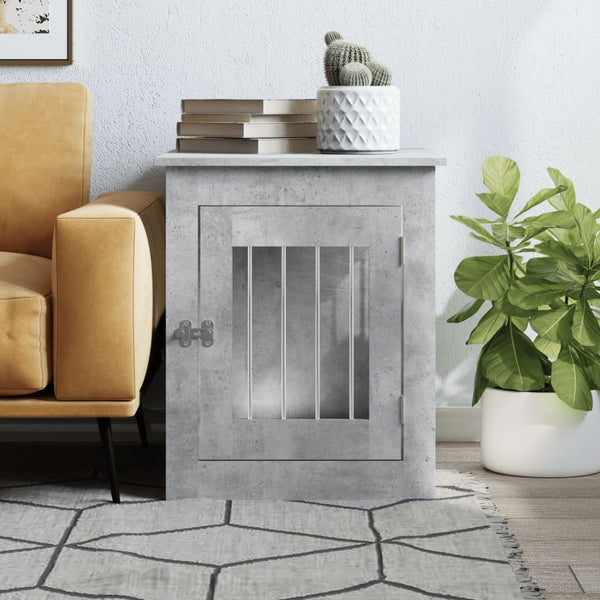Betoninharmaa koiranhäkki/kaluste Lebada 55x75x65cm (puinen)