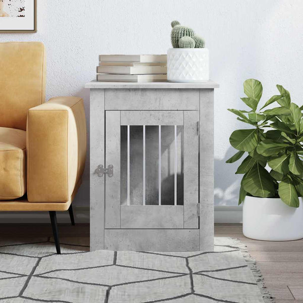 Betoninharmaa koiranhäkki/kaluste Lebada 55x80x68cm (puinen)