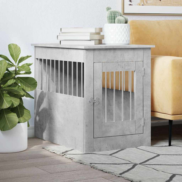 Betoninharmaa koiranhäkki/kaluste Lebada 55x80x68cm (puinen)