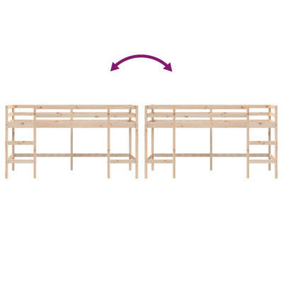 Lasten parvisänky tikkailla Gennie 90x200cm (mänty)