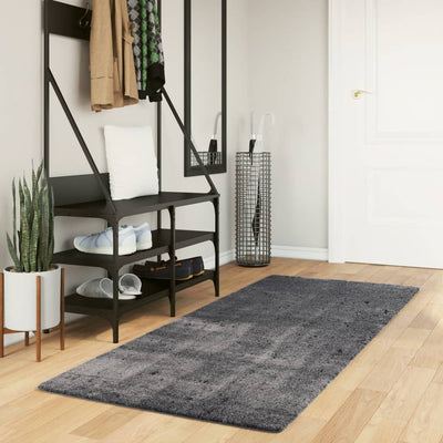 Matto HUARTE lyhytnukkainen ja pestävä antrasiitti 80x200 cm