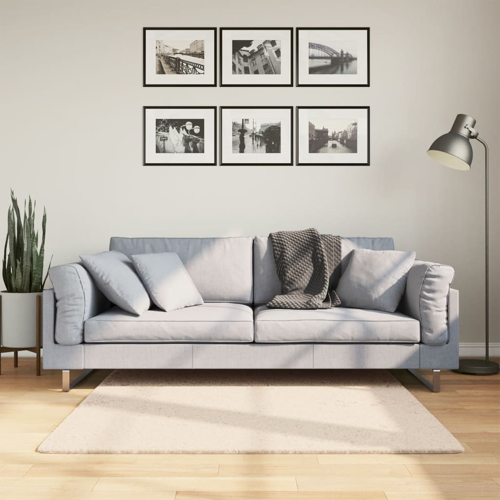 Beige matto huarde Jelimir 120x120cm (lyhytnukkainen ja pestävä)