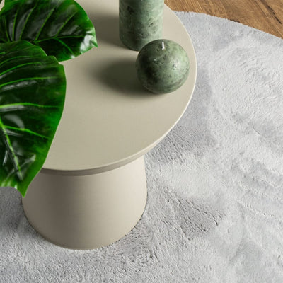 Harmaa matto huarte Jelimir Ø 80cm (lyhytnukkainen ja pestävä)