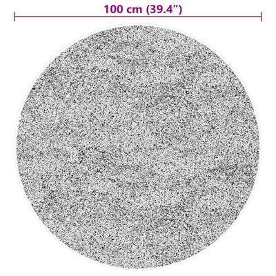 Matto HUARTE lyhytnukkainen ja pestävä musta Ø 100 cm