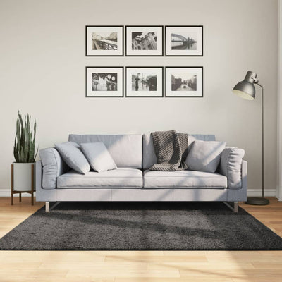 Pörrömatto PAMPLONA korkeanukka moderni antrasiitti 160x160 cm