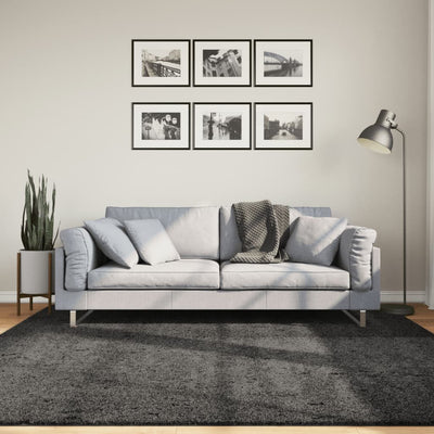Pörrömatto PAMPLONA korkeanukka moderni antrasiitti 200x200 cm