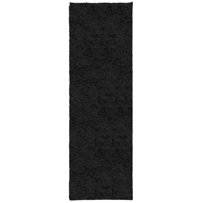 Pörrömatto PAMPLONA korkeanukka moderni musta 80x250 cm