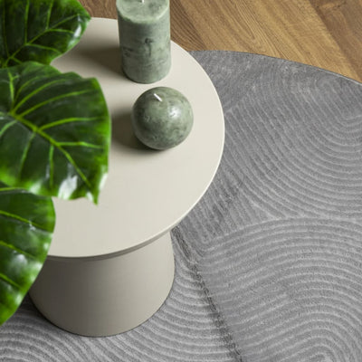 Harmaa matto iza lyhytnukkainen skandinaavinen Ahad Ø 120cm