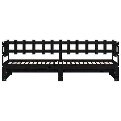 Musta sohvasänky ulosvedettävä Nurzada 80x200cm (2x, mänty)