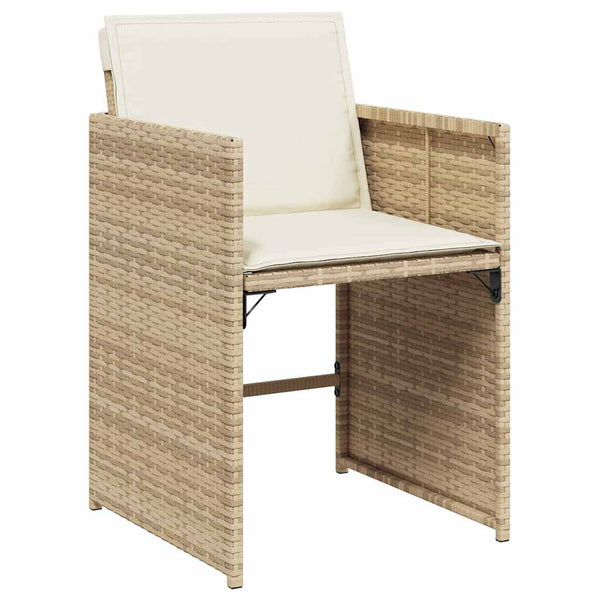 Puutarhatuolit tyynyillä 4 kpl beige polyrottinki