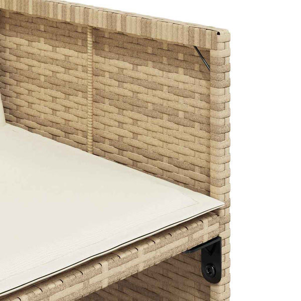 Puutarhatuolit tyynyillä 4 kpl beige polyrottinki