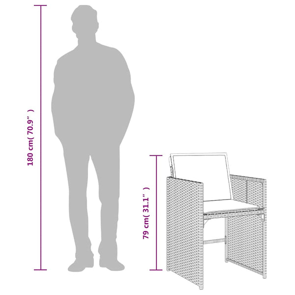 Puutarhatuolit tyynyillä 4 kpl beige polyrottinki