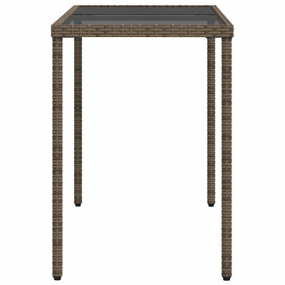 Puutarhapöytä lasipöytälevy harmaa 115x54x74 cm polyrottinki
