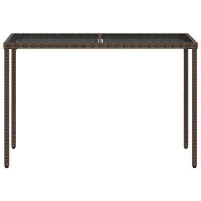 Puutarhapöytä lasipöytälevy ruskea 115x54x74 cm polyrottinki