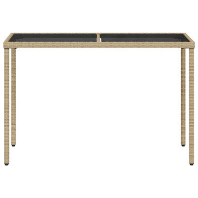 Puutarhapöytä lasipöytälevy beige 115x54x74 cm polyrottinki