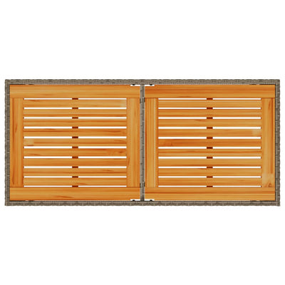 Puutarhapöytä akasia pöytälevy harmaa 115x54x74 cm polyrottinki