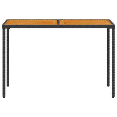 Puutarhapöytä puinen pöytälevy musta 115x54x74 cm polyrottinki