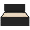 Musta sängynrunko päädyllä Dariu 100x200cm (puinen)