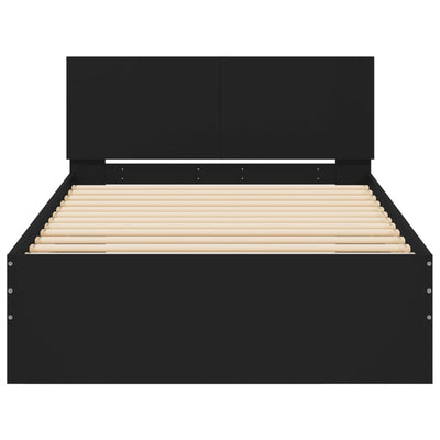 Musta sängynrunko päädyllä Dariu 100x200cm (puinen)