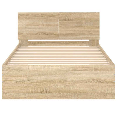 Sonoma-tammi sängynrunko päädyllä Dariu 100x200cm (puinen)