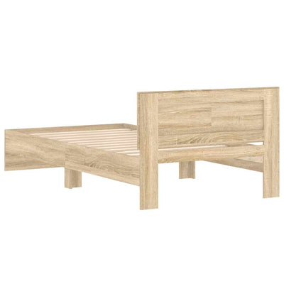 Sonoma-tammi sängynrunko päädyllä Dariu 100x200cm (puinen)
