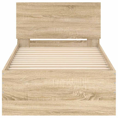 Sonoma-tammi sängynrunko päädyllä Dariu 90x190cm (puinen)
