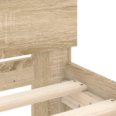 Sonoma-tammi sängynrunko päädyllä Dariu 90x190cm (puinen)