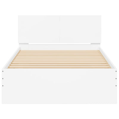 Valkoinen sängynrunko päädyllä ja led-valoilla Galasel 100x200cm