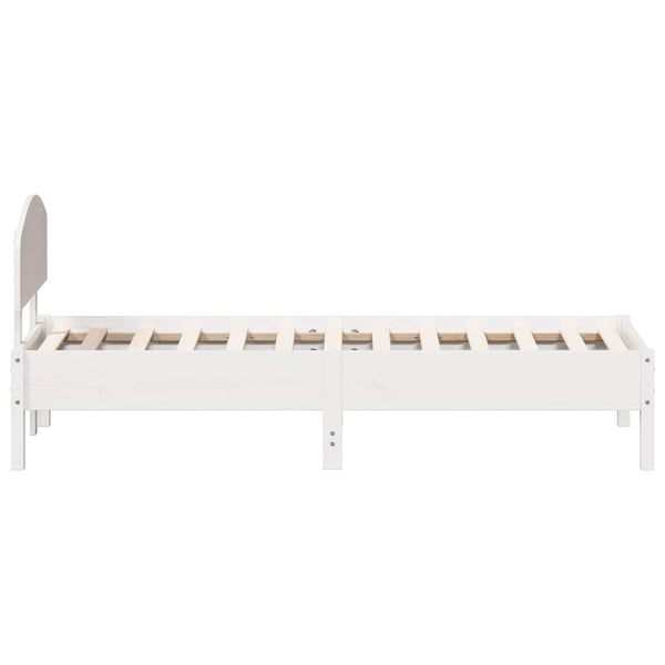 Sängynrunko ilman patjaa päädyllä 75x190 cm täysi mänty
