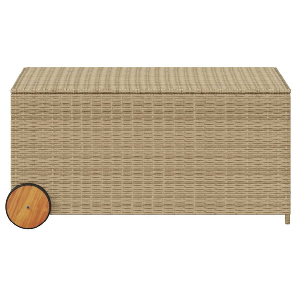 Beige puutarhan säilytyslaatikko Dulcineia 190 l (pyörillä polyrottinki)