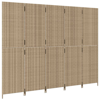 Tilanjakaja 5 paneelia beige polyrottinki