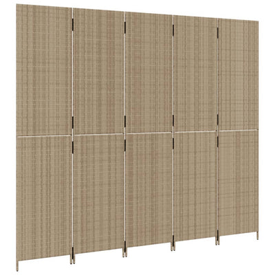 Tilanjakaja 5 paneelia beige polyrottinki