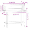 Keittiön työpöytä ylähyllyllä 110x55x120 cm ruostumaton teräs