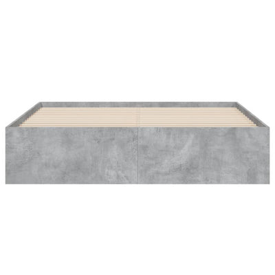 Sängynrunko laatikoilla betoninharmaa 150x200 cm tekninen puu