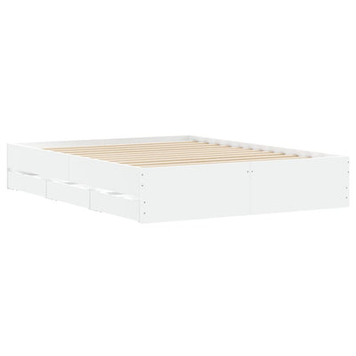 Valkoinen sängynrunko laatikoilla Reo 140x200cm (puinen)