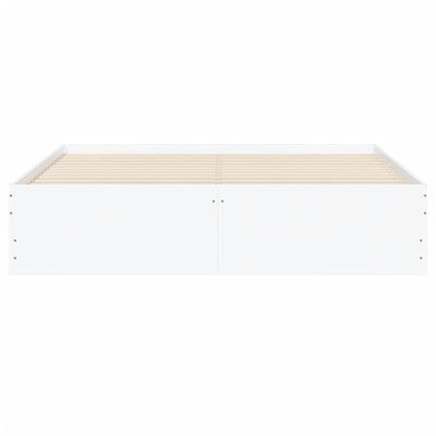 Sängynrunko laatikoilla valkoinen 140x200 cm tekninen puu