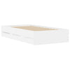 Valkoinen sängynrunko laatikoilla Reo 100x200cm (puinen)