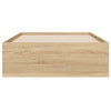 Sonoma-tammi sängynrunko laatikoilla Reo 100x200cm (puinen)