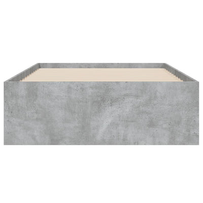 Sängynrunko laatikoilla betoninharmaa 100x200 cm tekninen puu