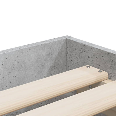 Sängynrunko laatikoilla betoninharmaa 100x200 cm tekninen puu